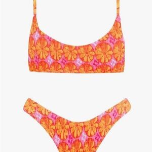 New Volafa Orange and Pink Bikini Vibrant Swimwear